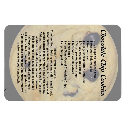 Magnet Flexible Recette de biscuits à chips de chocolat (Horizontal)