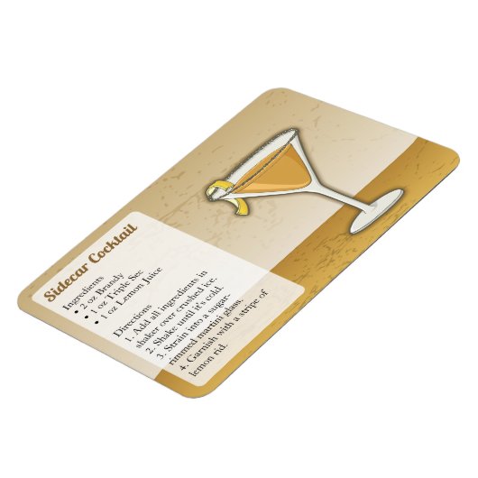 Magnet Flexible Recette de cocktail Sidecar (Côté Gauche)