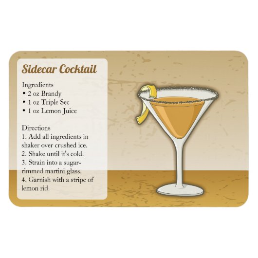 Magnet Flexible Recette de cocktail Sidecar (Horizontal)