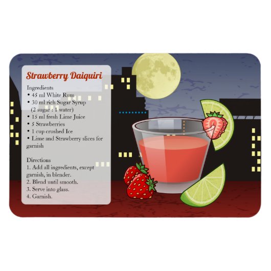 Magnet Flexible Recette de fraise Daiquiri (Horizontal)