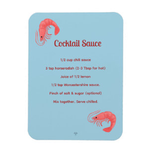 Magnet Flexible Recette de sauce pour cocktail de crevettes roses