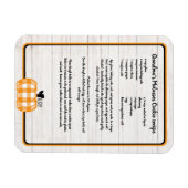 Magnet Flexible Recette keepsaké automne plaid orange citrouille b (Horizontal)