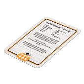 Magnet Flexible Recette keepsaké automne plaid orange citrouille b (Côté Gauche)