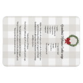 Magnet Flexible Recette Keepsaké Noël Cookies rouge vert plaid (Horizontal)