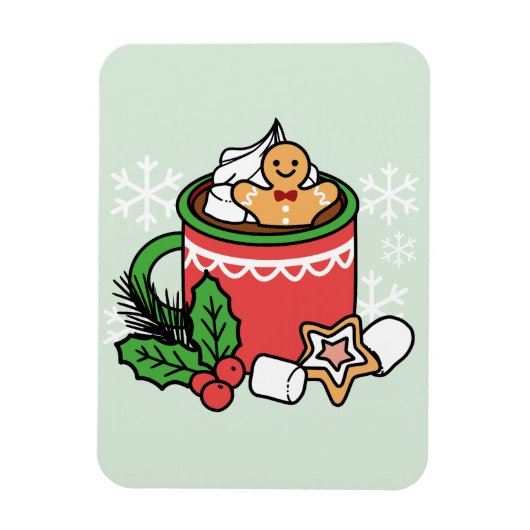 Magnet Flexible Réchauffez-vous avec les appels de cacao de neige (Vertical)