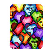 Magnet Flexible Recherche d'amour Coeurs Abstraits art original (Vertical)