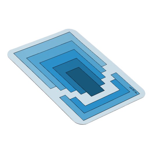 Magnet Flexible Rectangle Abstrait en bleu (Côté Droit)