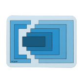 Magnet Flexible Rectangle Abstrait en bleu (Horizontal)