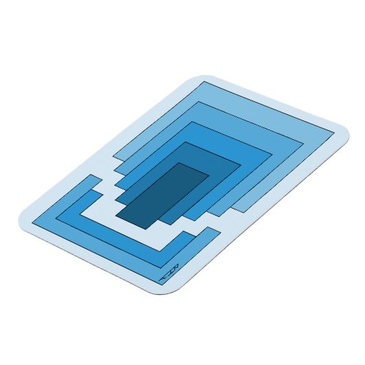 Magnet Flexible Rectangle Abstrait en bleu (Côté Gauche)