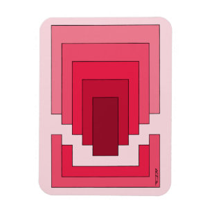 Magnet Flexible Rectangle Abstrait en rouge