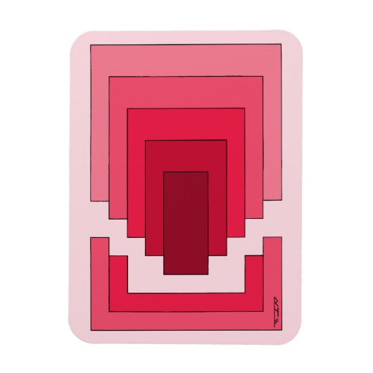 Magnet Flexible Rectangle Abstrait en rouge (Vertical)