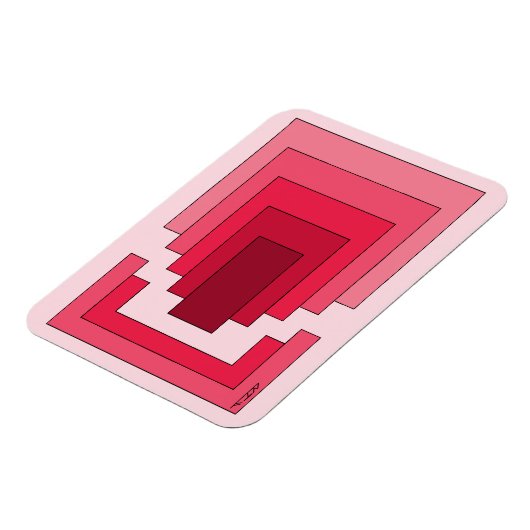 Magnet Flexible Rectangle Abstrait en rouge (Côté Gauche)