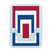 Magnet Flexible Rectangle Abstrait en rouge, blanc et bleu (Vertical)