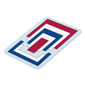 Magnet Flexible Rectangle Abstrait en rouge, blanc et bleu (Côté Gauche)