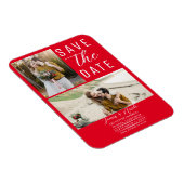 Magnet Flexible Red 2 Photos Enregistrer le Mariage de date (Côté Droit)