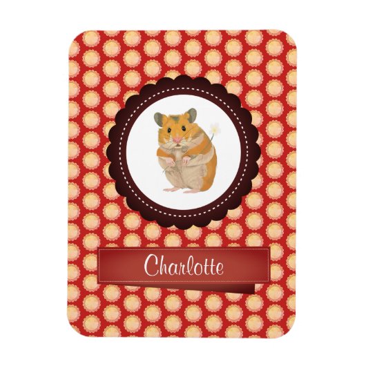 Magnet Flexible Red Ajouter Votre Nom Hamster (Vertical)