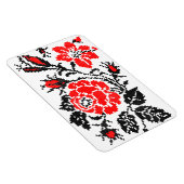 Magnet Flexible Red & Black Rose cross-stitch Russian Pattern (Côté Droit)