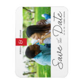 Magnet Flexible Red Chic Custom Photo Instant Engagé Couple (Vertical)