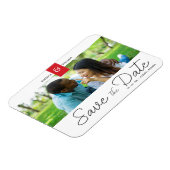Magnet Flexible Red Chic Custom Photo Instant Engagé Couple (Côté Gauche)