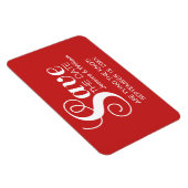 Magnet Flexible Red Chic Typographie Enregistrer l'aimant de date (Côté Droit)