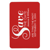 Magnet Flexible Red Chic Typographie Enregistrer l'aimant de date (Vertical)