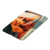 Magnet Flexible Red Dog in Classic Truck Window Art Print (Côté Gauche)