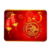 Magnet Flexible Red Gold Lanterns Chinese Snake coupé en papier 20 (Horizontal)