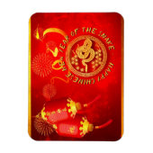 Magnet Flexible Red Gold Lanterns Chinese Snake coupé en papier 20 (Vertical)