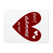 Magnet Flexible Red Heart Best Gammie Ever Cadeaux (Horizontal)