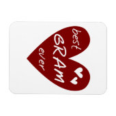 Magnet Flexible Red Heart Meilleur Cadeaux Gram Ever (Horizontal)