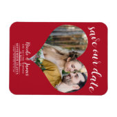 Magnet Flexible Red Heart Photo Wedding Enregistrer la date (Horizontal)