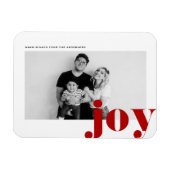 Magnet Flexible Red Joy Bold Typographie Photo moderne Noël (Horizontal)
