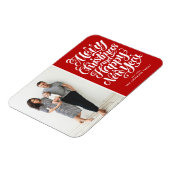 Magnet Flexible Red Joyeux Noël et Bonne Année Photo (Côté Gauche)
