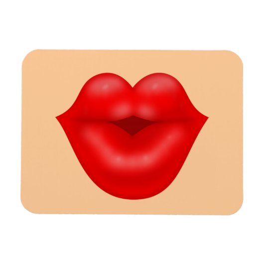 Magnet Flexible Red lips big kiss (Horizontal)