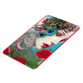 Magnet Flexible Red Lips et Rose Peacock Abstrait (Côté Gauche)