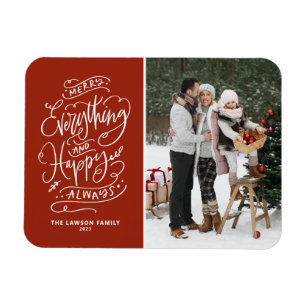 Magnet Flexible Red Merry Tout et Happy Always Photo