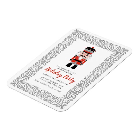 Magnet Flexible Red Nutcracker Noël Fête Invitation (Côté Gauche)