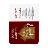 Magnet Flexible Red Realtor NOUS ACHETONS DES MAISONS (Vertical)