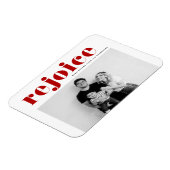 Magnet Flexible Red Rejoice Bold Typographie moderne Photo Noël (Côté Gauche)
