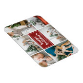 Magnet Flexible Red Retro Happy Holidays Photo Collage (Côté Droit)