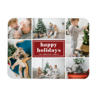 Red Retro Happy Holidays Photo Collage
