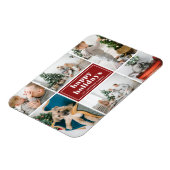 Magnet Flexible Red Retro Happy Holidays Photo Collage (Côté Gauche)