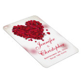 Magnet Flexible Red Rose Petals Love Heart Enregistrer la date (Côté Droit)