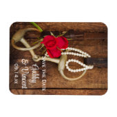 Magnet Flexible Red Roses Horse Bit Mariage campagnard Enregistrer (Horizontal)