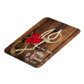 Magnet Flexible Red Roses Horse Bit Mariage campagnard Enregistrer (Côté Gauche)