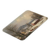 Magnet Flexible Red School House (Scène de campagne) 1858 (Côté Gauche)