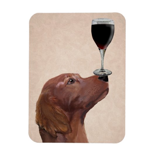 Magnet Flexible Red Setter Chien Au Vin 2 (Vertical)