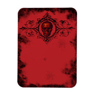 Magnet Flexible Red Skull Goth