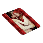 Magnet Flexible Red Tartan Plaid First Joyeux Noël Photo (Côté Droit)