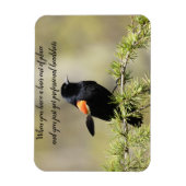 Magnet Flexible Red Winged BlackBird -Mauvais texte de jour de che (Vertical)